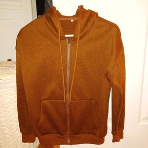 Dark Brown Fuzzy Zip Up Hoodie